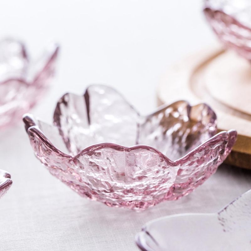 Japán Sakura Sziromszószos Edény Üveg Rózsaszín Fűszertál Konyhai Étterembe