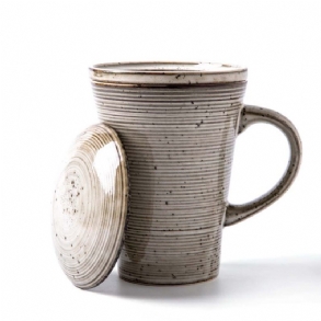 Kerámia Bögre Csésze Szűrővel Ideális Irodai Otthoni Mázas Tetővel Tea Kávéhoz Porcelán Vizes 330 Ml