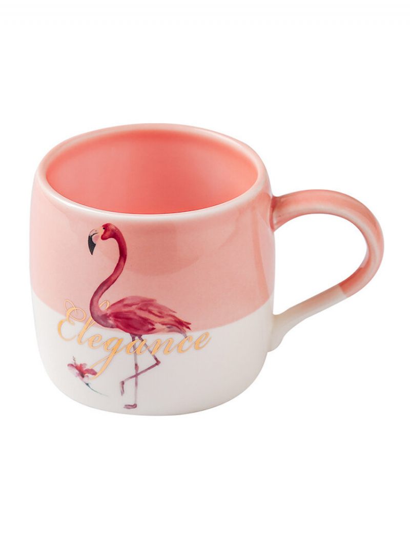 Kerámia Kreatív Színes Blokk Skandináv Stílusú Flamingó Mintás Vizes Tejpohár