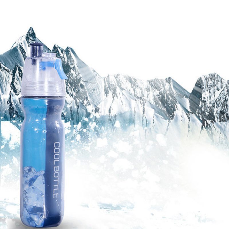 Kétrétegű Hideg Spray Vízforraló Kültéri Sport Kreatív Műanyag Hordozható Pohár