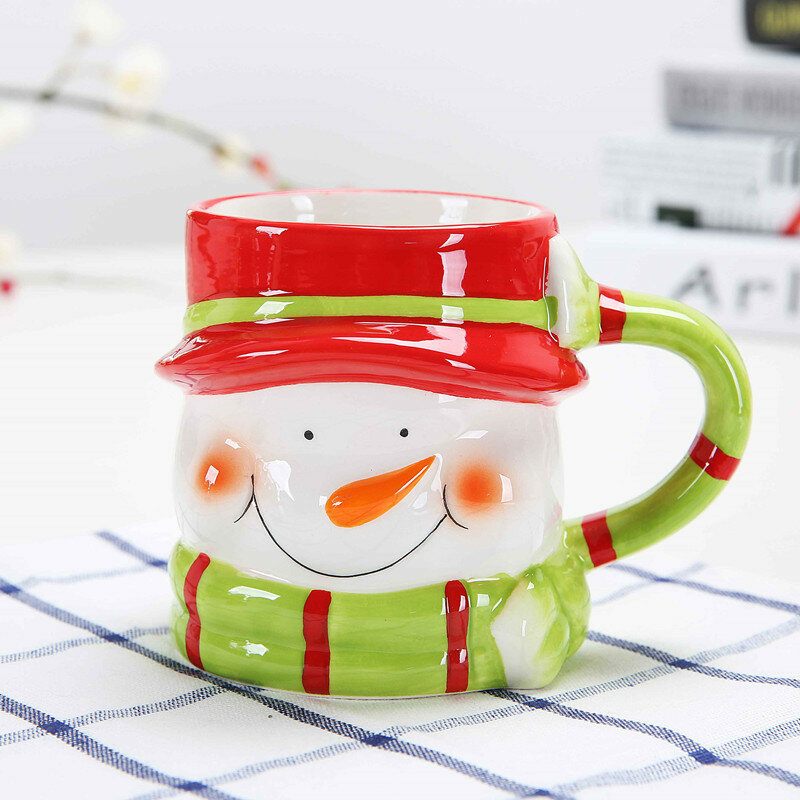Kreatív Karácsonyi Ajándék Kerámia Teásbögrék Víztartály Csészék És Bögrék Kiváló Minőségű Porcelán Kávé