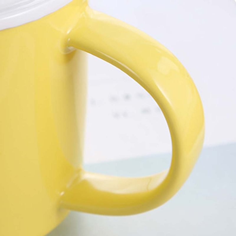 Office Creative Ceramic Cup Ladies Cup Kanálfedővel Otthoni Tejes Reggeli Kávéscsésze