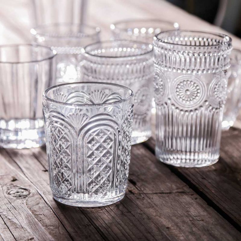 Retro Relief Water Glass Kreatív Napraforgó Italhoz Ólommentes Juice Üveg Vörösboros Csésze
