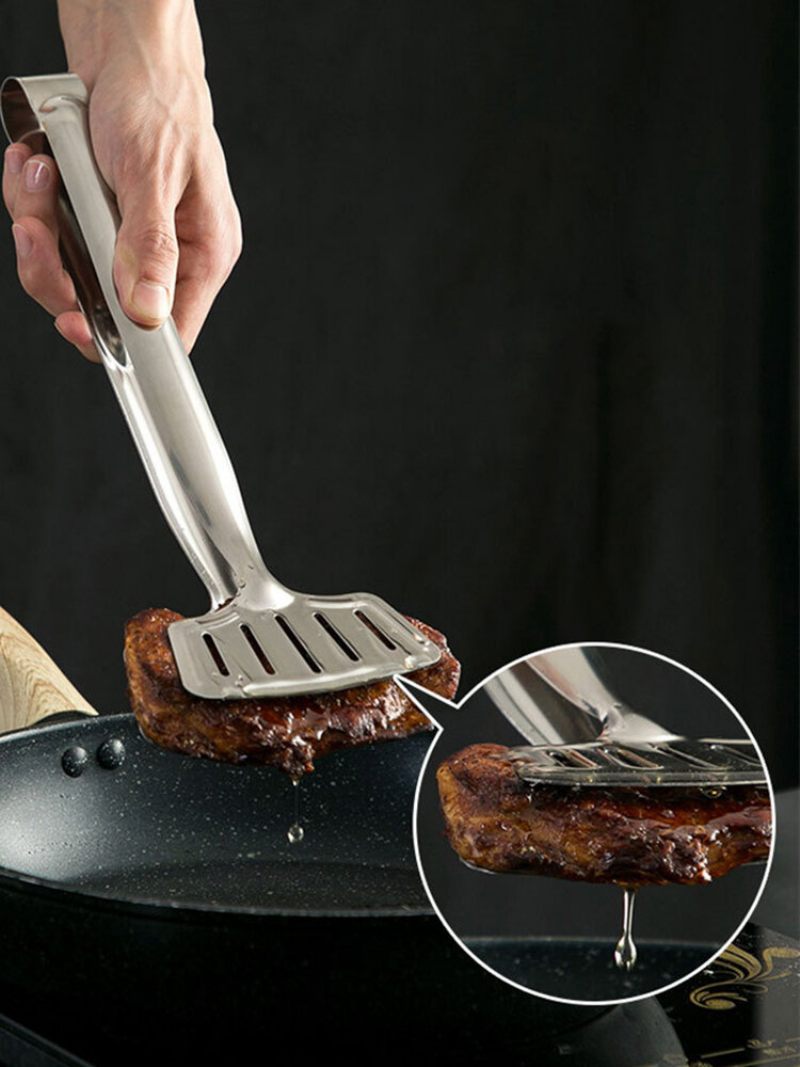 Rozsdamentes Acél Sült Hallapát Forgatható Többfunkciós Sütőlapát Kenyér Palacsinta Steak Csíptető Spatula