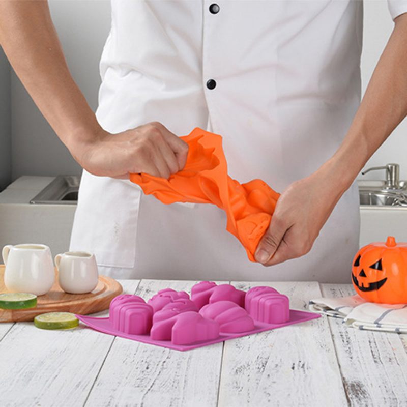 Szilikon Tortaforma Hordozható Lyukkal Halloween Stílusú Sütési Magas Hőmérsékletű Barkács Sütőedények
