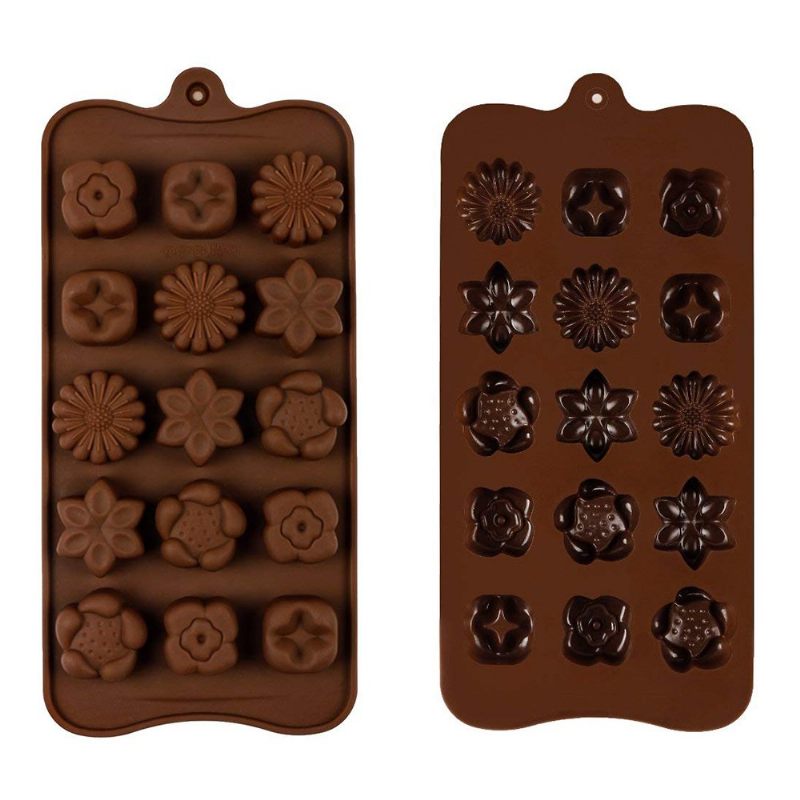 Tapadásmentes Csokoládé Cukorka Formák Készlet 4 Db Bpa-mentes Szilikon Díszítő Zselés Forma - Virág