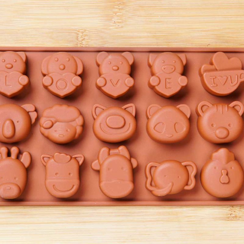 Több Alakú Sütőforma 15 Lyukú Szilikon Csokoládé Cukorka Puding Zselé Nyalóka Barkácsformával