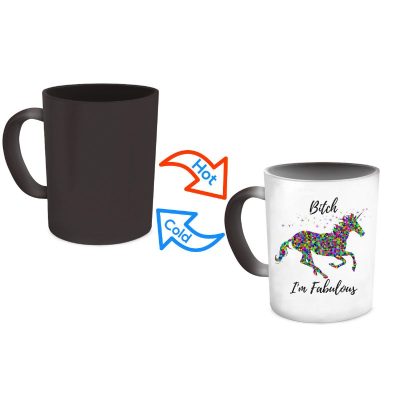 Unicorn 3d Kerámia Hőérzékeny Magic Coffee Cup Színváltó Bögre