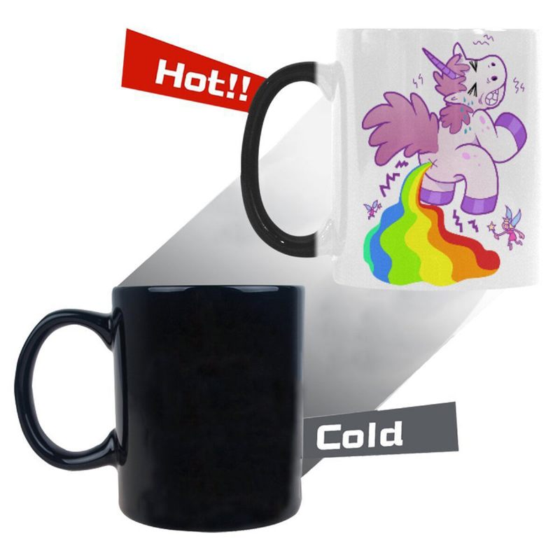 Unicorn 3d Kerámia Hőérzékeny Magic Coffee Cup Színváltó Bögre