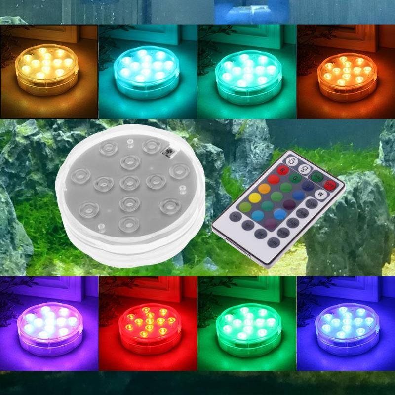 12 Led Rgb Merülőlámpa Víz Alatti Vízálló Éjszakai Lámpa Szökőkút Akvárium Kerti Dekoráció