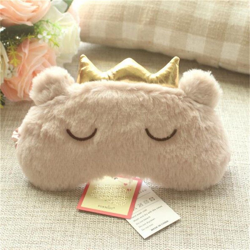 Crown Sleeping Mask Travel Cartoon Shading Blackout For Women Girls Personal Care