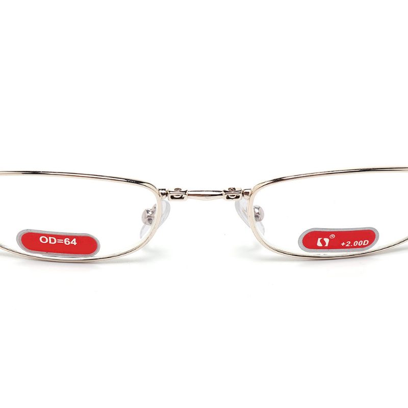 Férfi Női Összehajtható Réz Fémkeretes Vision Care Tartós Olvasószemüvegek Szemüvegek Tokkal
