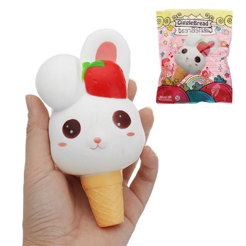 Kawaii Rabbit Ice Cream Squishy Slow Rising Csomagolás Gyűjtemény Ajándék