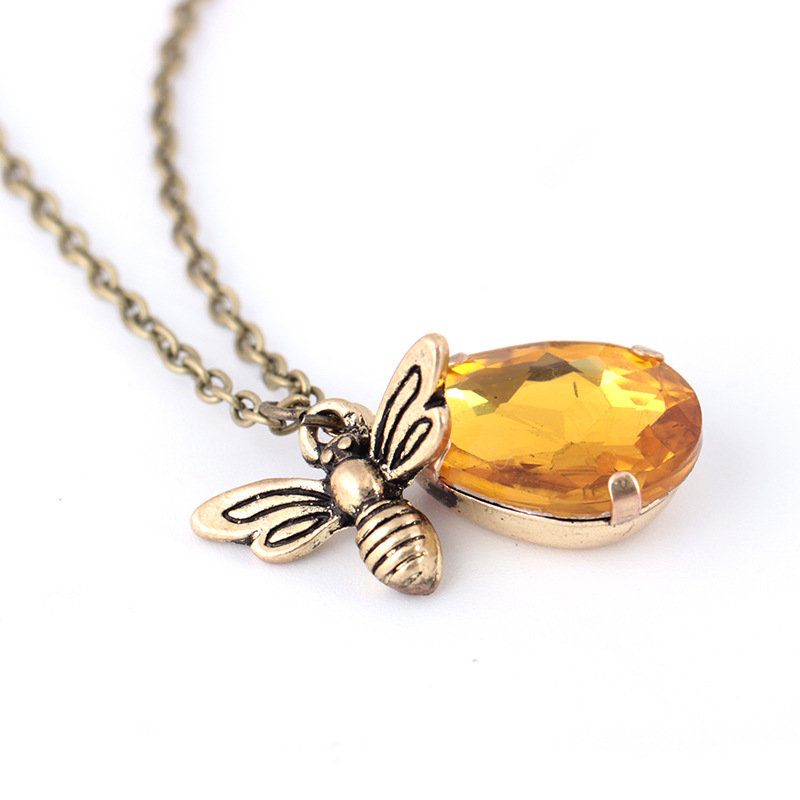 Vintage Crystal Bee Medál Nyakláncok Hoeybee Arany Nőknek