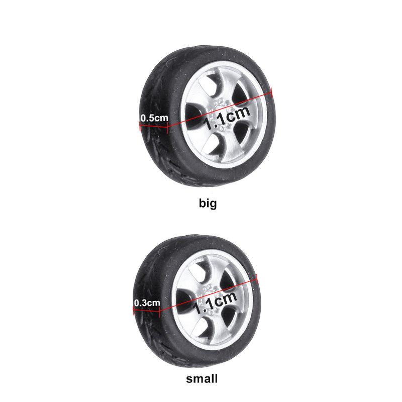 4 Db Könnyűfém Keréktárcsák Abroncskészlet Felnik És Tengelyek Modellautó 1/64 Módosított Járműhöz
