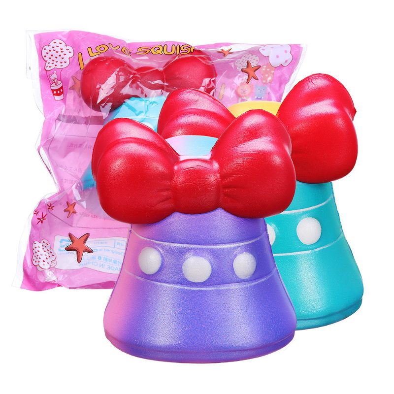 Bow-knot Bell Squishy Jumbo Lassan Emelkedő Puha Játék Ajándék Gyűjtemény Csomagolással