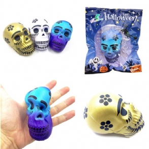 Chameleon Squishy Koponya Csontváz Fej 10 cm Halloween Dekor Lassan Emelkedő Csomagoló Ajándékjátékkal