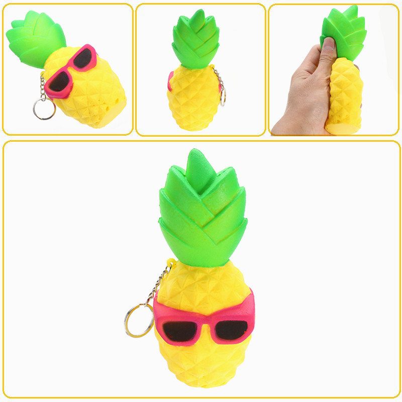 Cool Ananász Squishy Lassan Emelkedő Toy Tag Soft Squeeze Collection Ajándék Dekor Játék