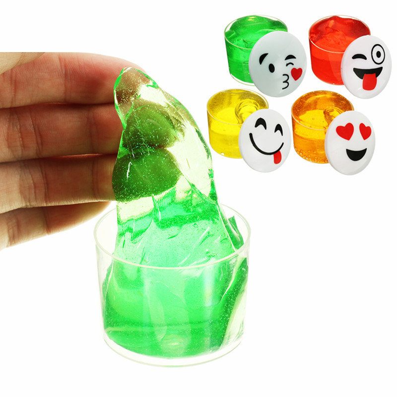 Emoji Face Slime Cup Üveg Kristálysár Véletlen Gyerekeknek Ajándék Stresszoldó Dekompressziós Játék