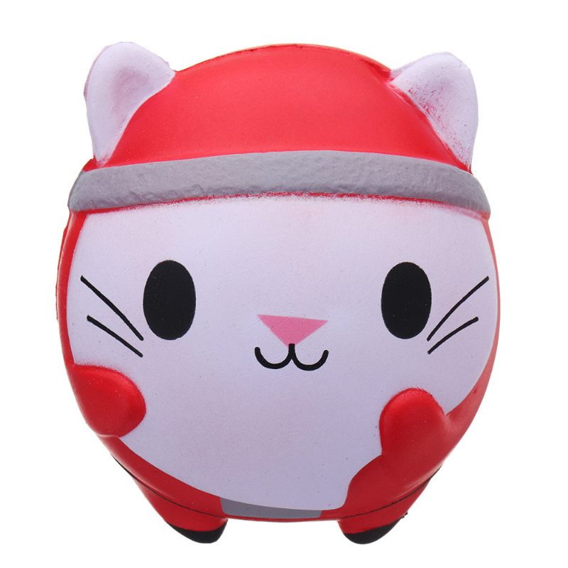 Kawaii Christmas Cat Squishy Puha Lassan Emelkedő Csomagoló Kollekciós Ajándékjáték