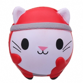 Kawaii Christmas Cat Squishy Puha Lassan Emelkedő Csomagoló Kollekciós Ajándékjáték