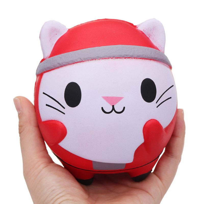 Kawaii Christmas Cat Squishy Puha Lassan Emelkedő Csomagoló Kollekciós Ajándékjáték