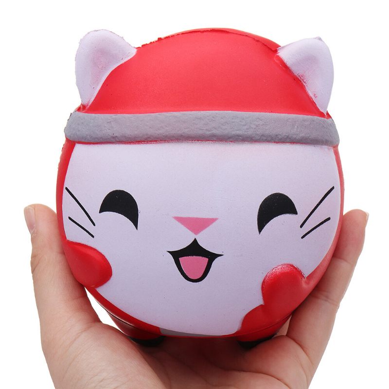 Kawaii Christmas Cat Squishy Puha Lassan Emelkedő Csomagoló Kollekciós Ajándékjáték