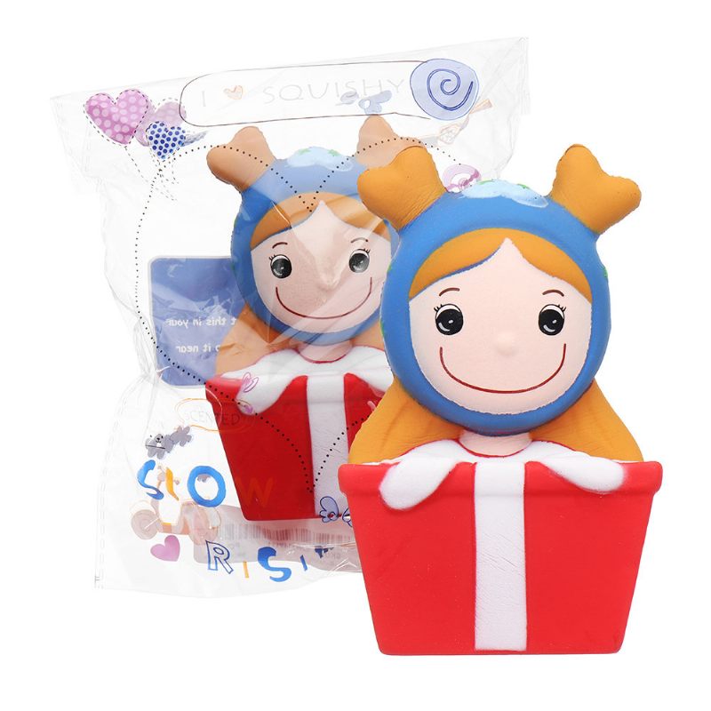 Kawaii Christmas Elk Girl Squishy Lassan Emelkedő Puha Játék Ajándék Gyűjtemény Csomagolással