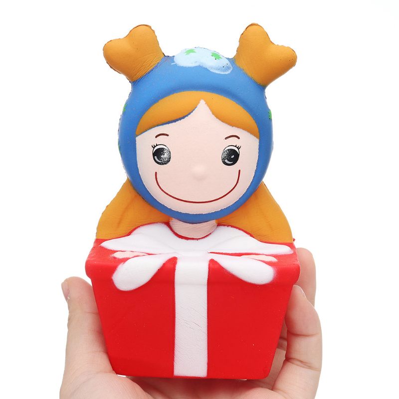 Kawaii Christmas Elk Girl Squishy Lassan Emelkedő Puha Játék Ajándék Gyűjtemény Csomagolással