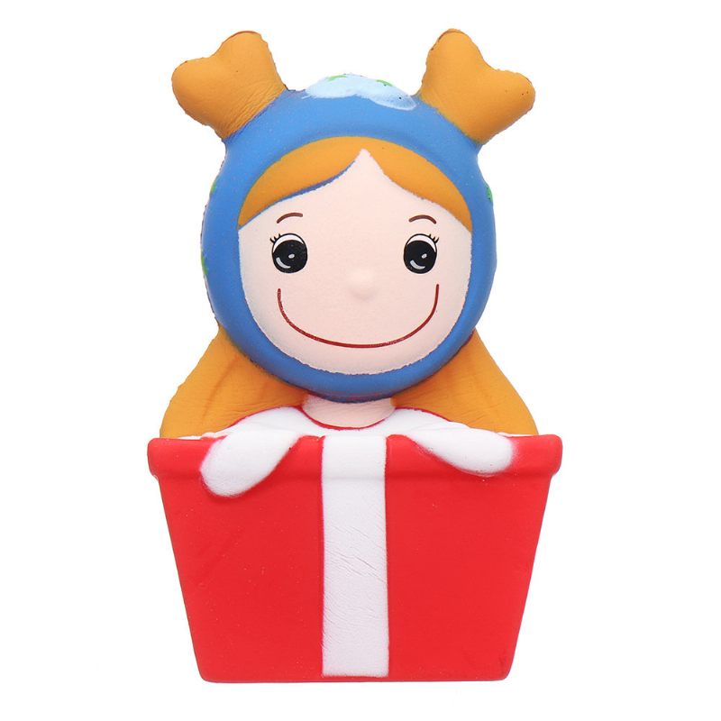 Kawaii Christmas Elk Girl Squishy Lassan Emelkedő Puha Játék Ajándék Gyűjtemény Csomagolással