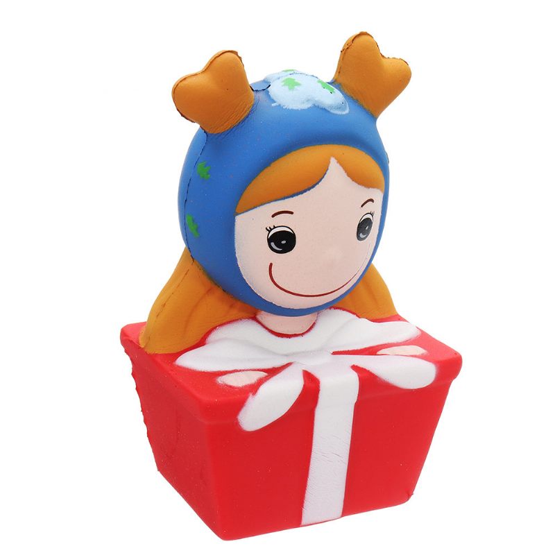 Kawaii Christmas Elk Girl Squishy Lassan Emelkedő Puha Játék Ajándék Gyűjtemény Csomagolással