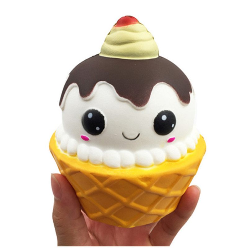 Kawaii Emoji Ice Cream Cup Squishy Lassan Emelkedő Játék Aranyos Baba