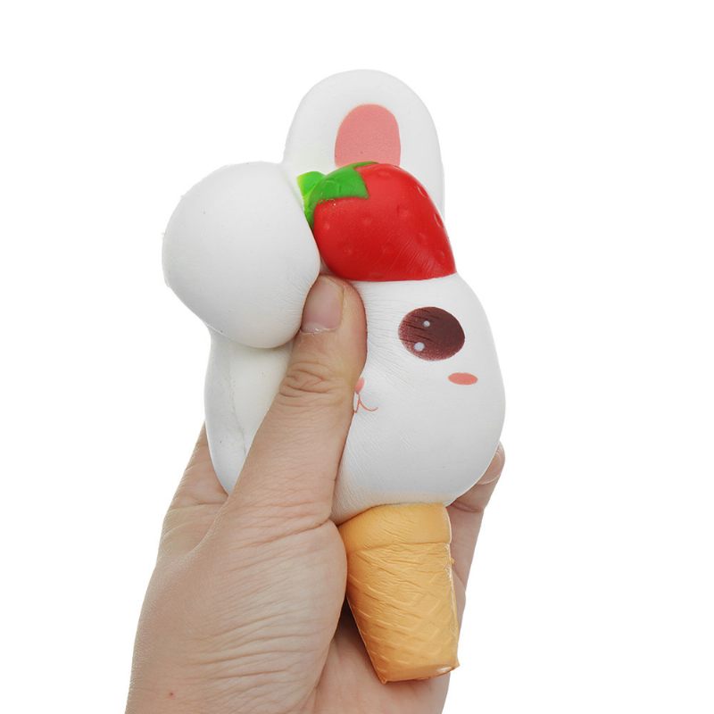 Kawaii Rabbit Ice Cream Squishy Slow Rising Csomagolás Gyűjtemény Ajándék