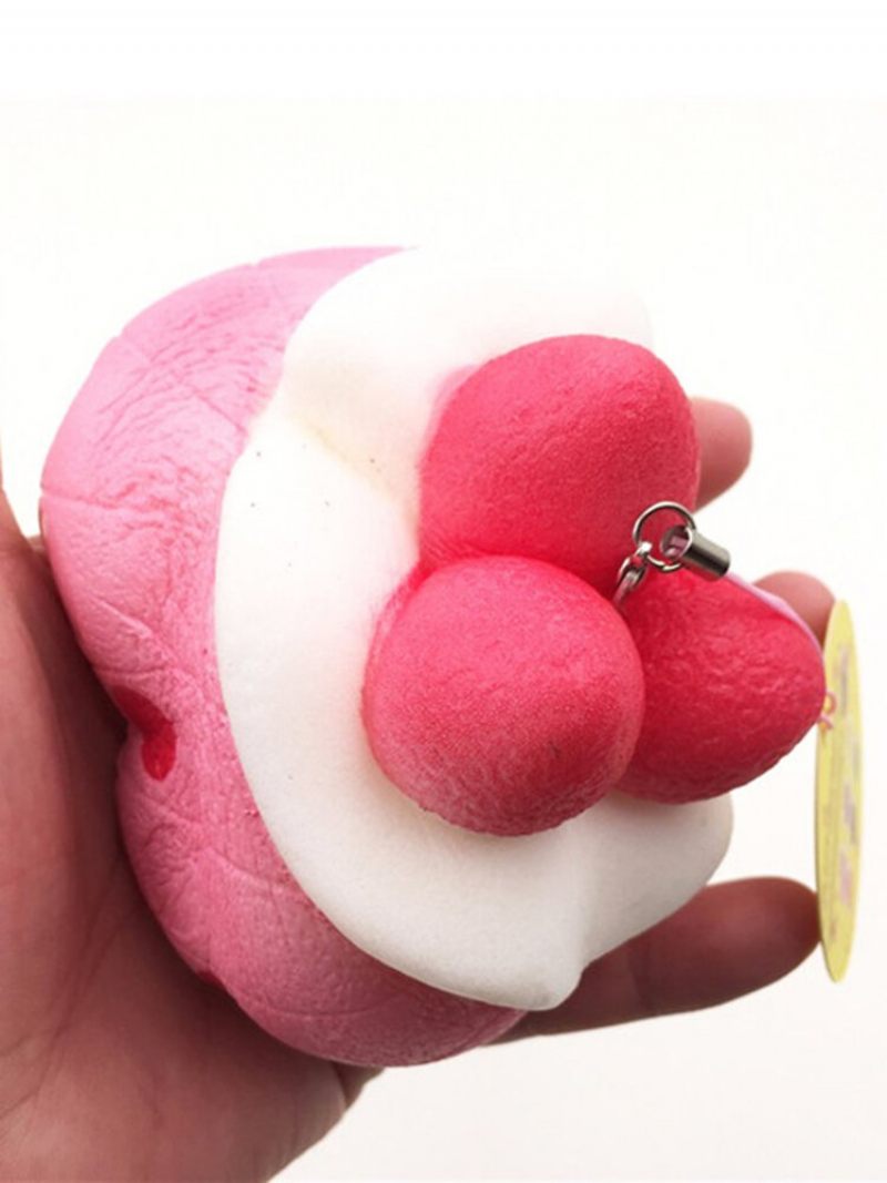 Kawaii Squishy Strawberry Puff Lassan Emelkedő Telefontáska Pántos Függő Kollekció Ajándékjáték