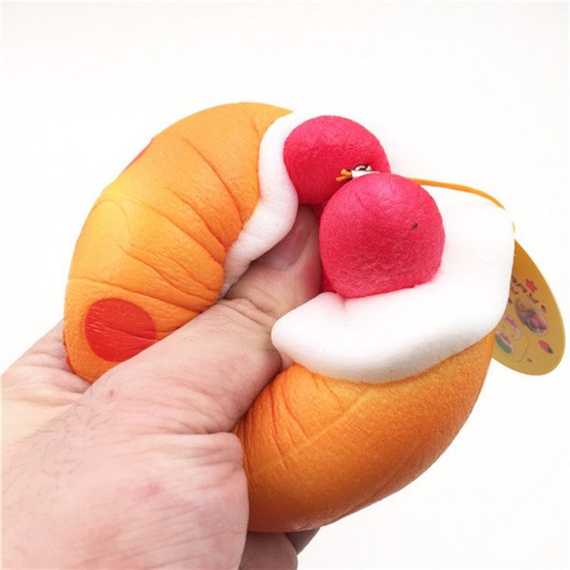 Kawaii Squishy Strawberry Puff Lassan Emelkedő Telefontáska Pántos Függő Kollekció Ajándékjáték