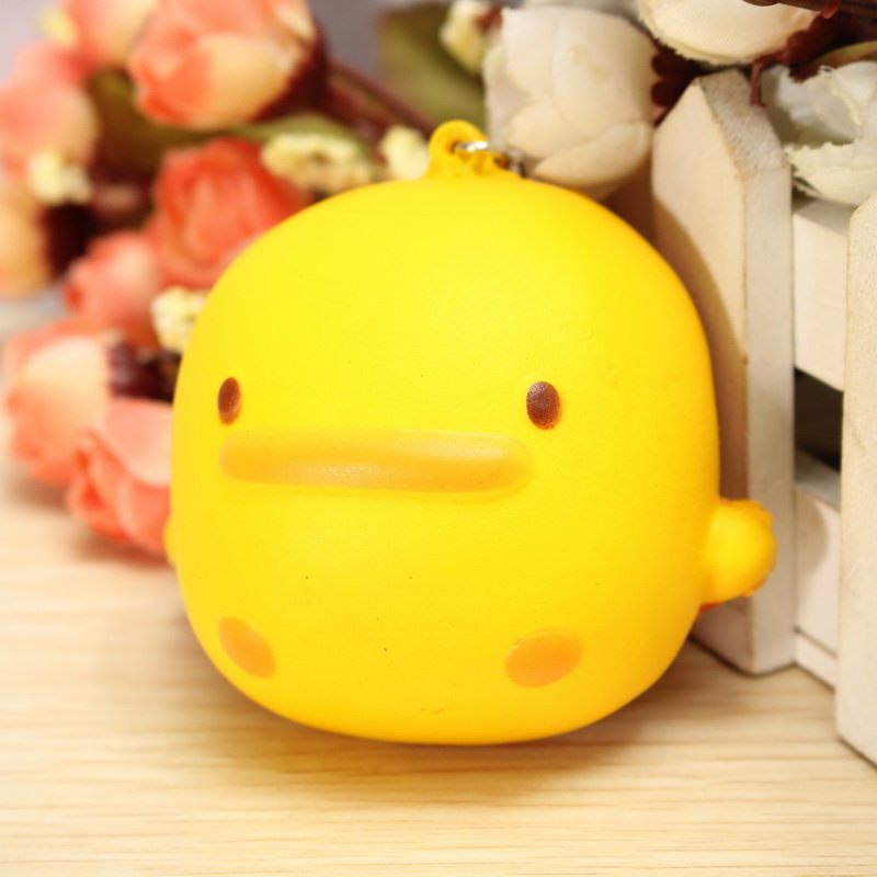 Kawaii Squishy Yellow Duck Puha Aranyos Telefontáska Pántos Játék Ajándék