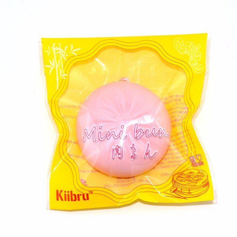 Kiibru Squishy Toy Bun Rózsaszín Sárga Láncos Telefontáska Szíj Ajándék Dekor