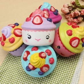 Leilei Squishy Eper Gyümölcs Fagylalt Csésze Cupcake Lassan Kelő Eredeti Csomagolás Gyűjtemény Ajándék