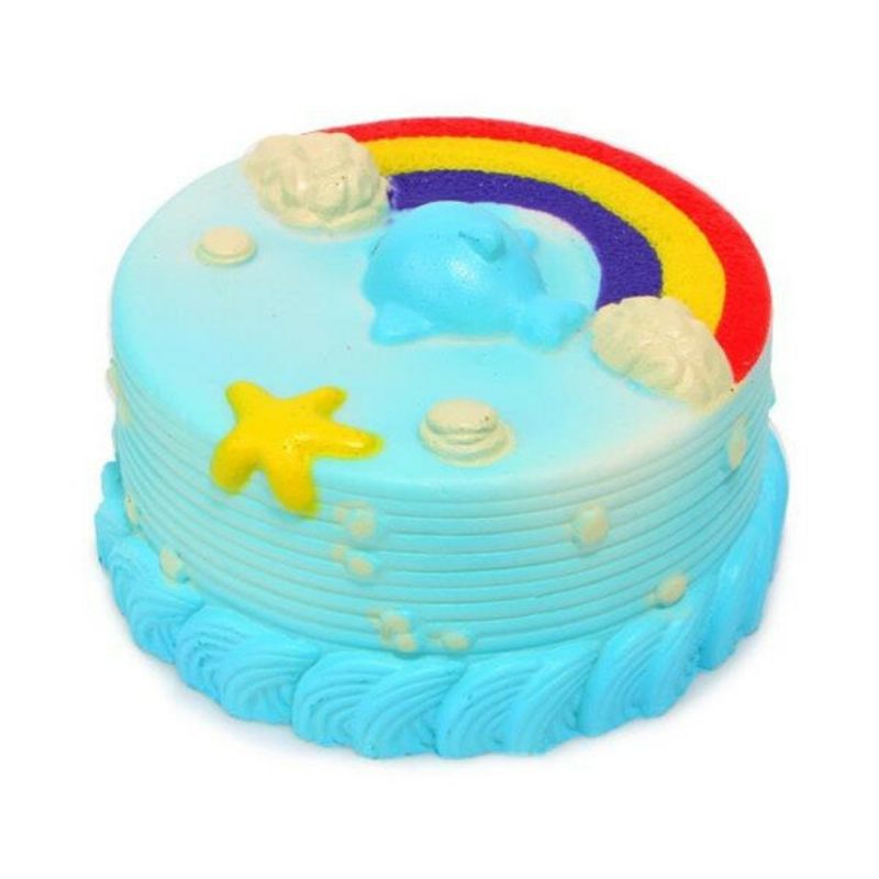 No No Squishy Jumbo Óceán Szivárvány Torta Delfincsillag Lassan Emelkedő Eredeti Csomagolás Dekor Ajándék Játék