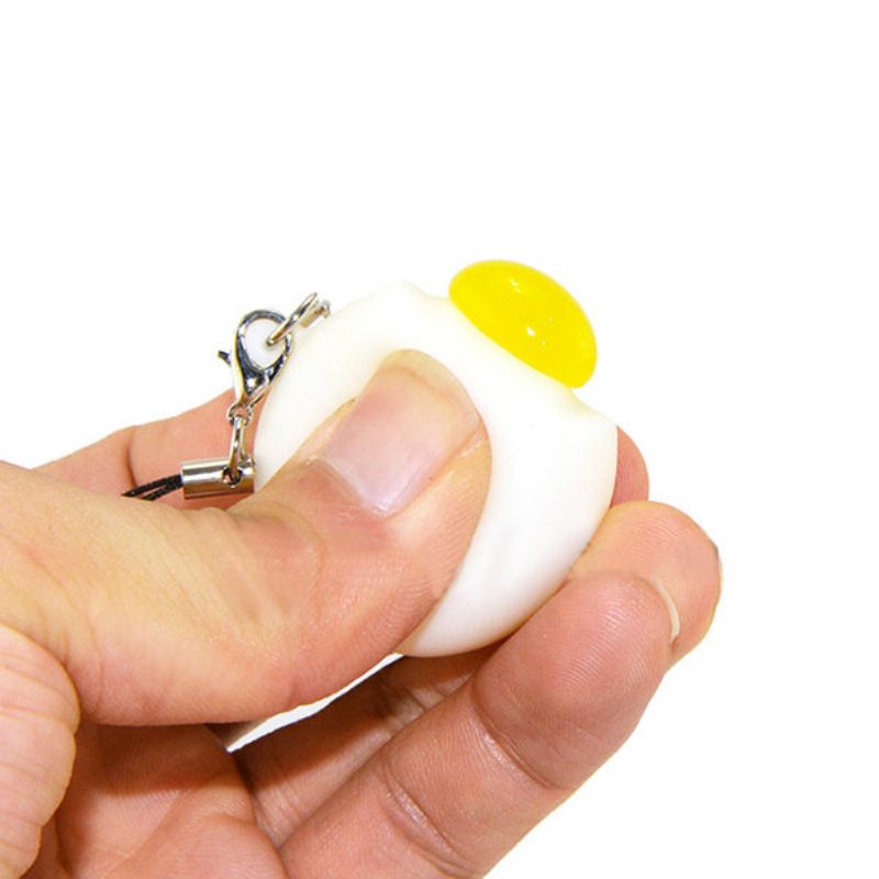 Squeeze Lazy Egg Yolk Stresszoldó Telefontáska Szíj Függő 4cm