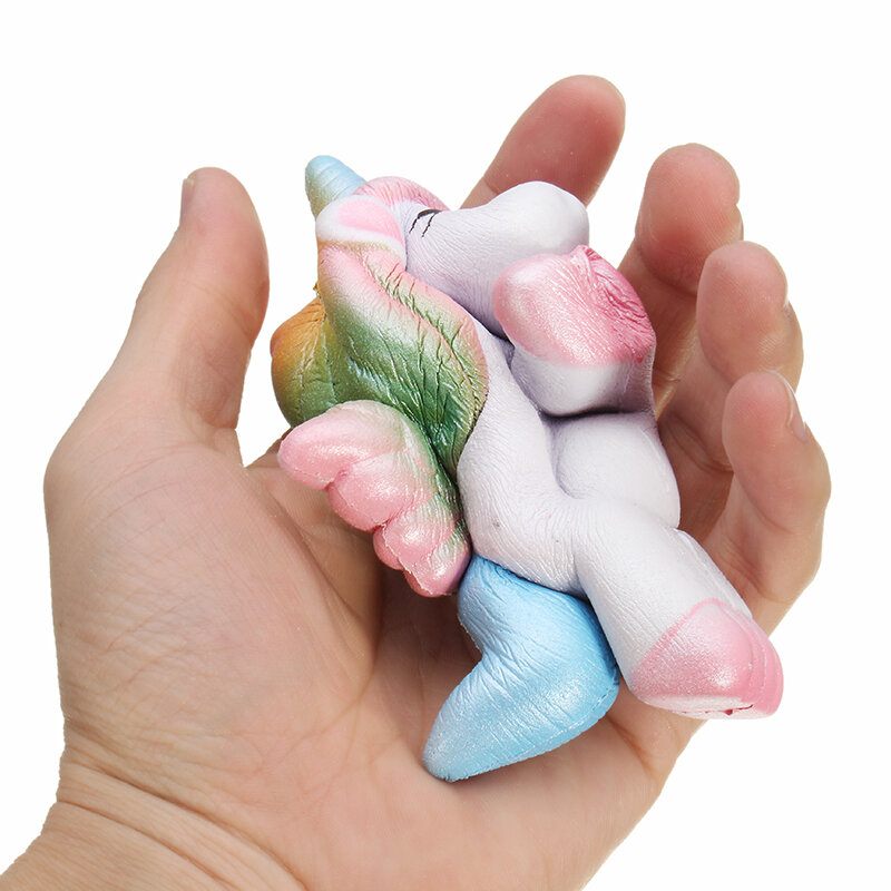 Squishy Egyszarvú Ló 13 cm Többszínű Puha Lassan Emelkedő Aranyos Kawaii Kollekció Ajándék Dekor Játék