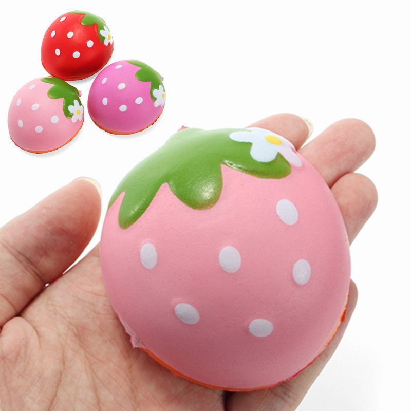 Squishy Fél Eper 7 cm Puha Lassan Kelő Gyümölcs Kollekció Ajándék Dekor Játék