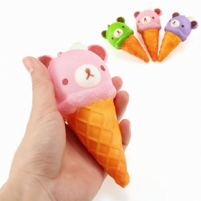 Squishy Ice Cream Bear Puha Lassan Emelkedő Kollekció Ajándék Dekoráció Squish Squeeze Játék