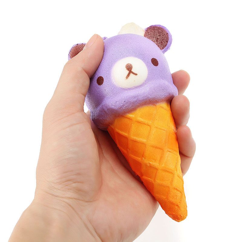 Squishy Ice Cream Bear Puha Lassan Emelkedő Kollekció Ajándék Dekoráció Squish Squeeze Játék