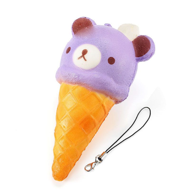 Squishy Ice Cream Bear Puha Lassan Emelkedő Kollekció Ajándék Dekoráció Squish Squeeze Játék