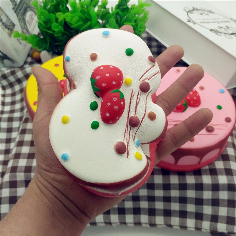 Squishy Jumbo Mousse Sajttorta 14 cm-es Lassan Kelő Torta Kollekció Ajándék Dekor Játék