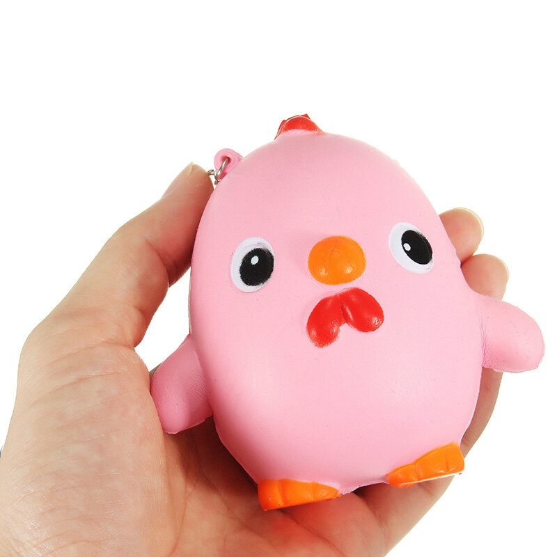 Squishy Pink Chicken Jumbo 10cm Slow Rising Collection Ajándék Dekor Puha Játék Telefontáska Szíj