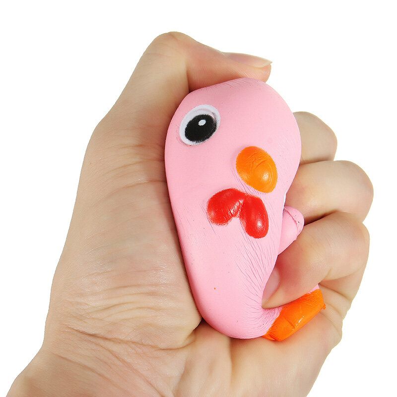 Squishy Pink Chicken Jumbo 10cm Slow Rising Collection Ajándék Dekor Puha Játék Telefontáska Szíj