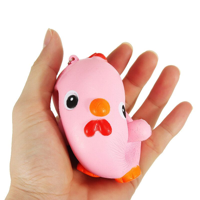 Squishy Pink Chicken Jumbo 10cm Slow Rising Collection Ajándék Dekor Puha Játék Telefontáska Szíj