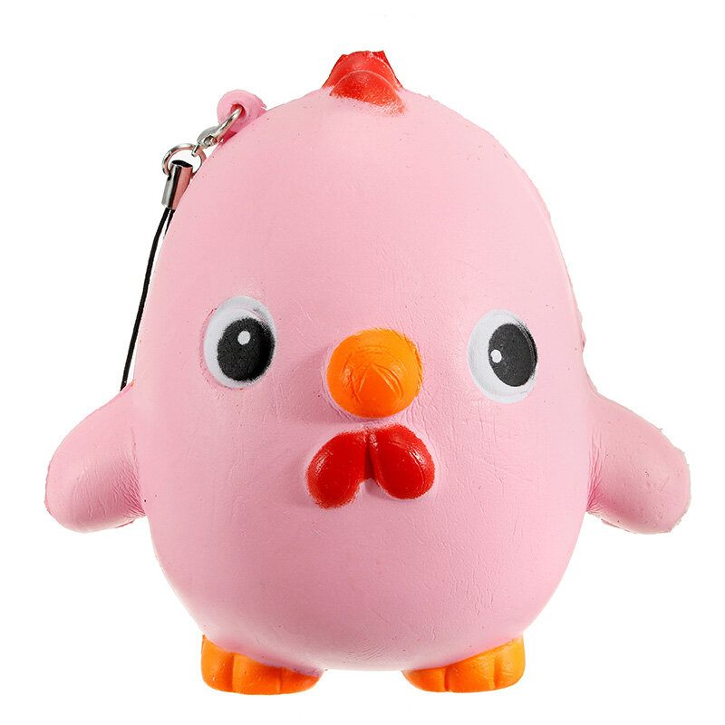 Squishy Pink Chicken Jumbo 10cm Slow Rising Collection Ajándék Dekor Puha Játék Telefontáska Szíj